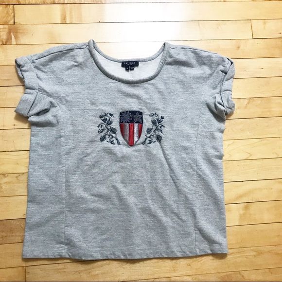 Gryphon Tops - Gryphon New York Embellished Flag Sweatshirt M